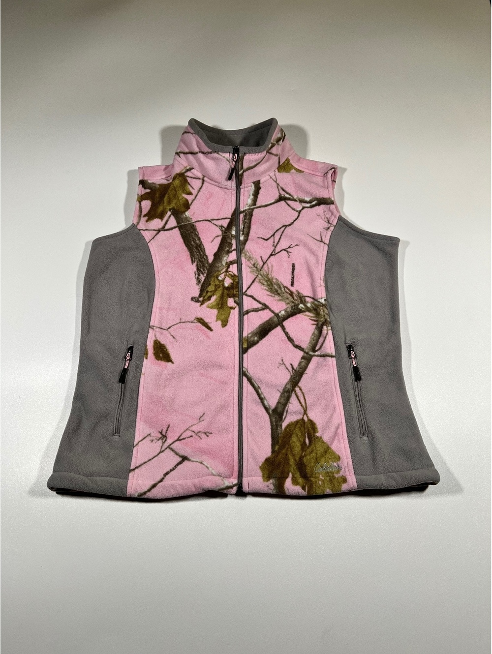 Cabela's Women's Pink Realtree Camo Fleece Vest Plus Size 2XL Full Zip